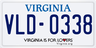 VA license plate VLD0338