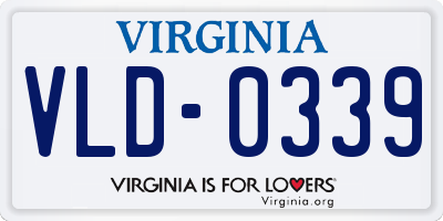 VA license plate VLD0339