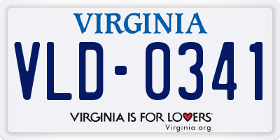 VA license plate VLD0341