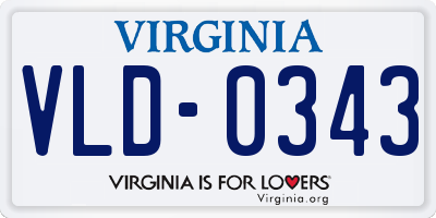 VA license plate VLD0343