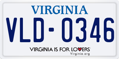 VA license plate VLD0346