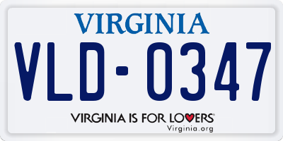 VA license plate VLD0347