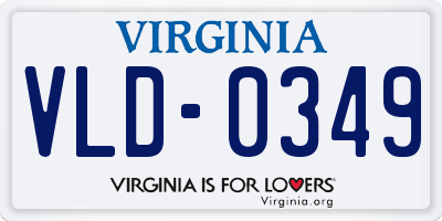 VA license plate VLD0349