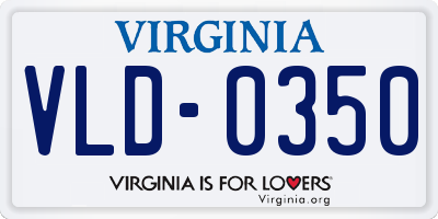 VA license plate VLD0350