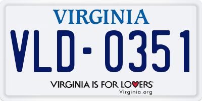 VA license plate VLD0351