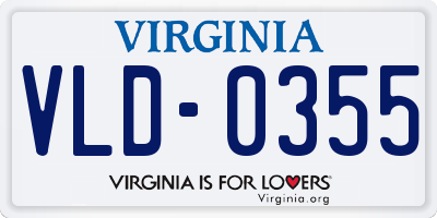 VA license plate VLD0355