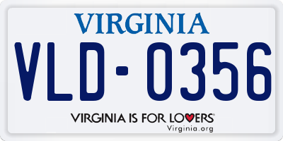 VA license plate VLD0356