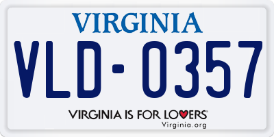 VA license plate VLD0357