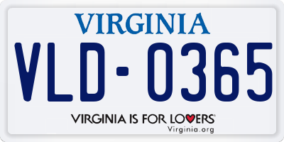 VA license plate VLD0365