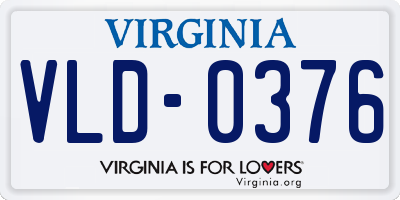 VA license plate VLD0376