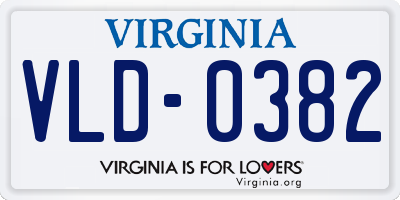 VA license plate VLD0382