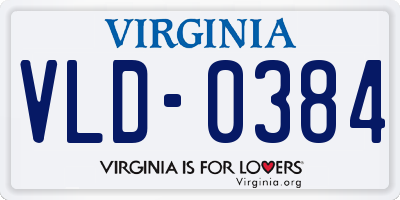 VA license plate VLD0384