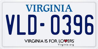 VA license plate VLD0396
