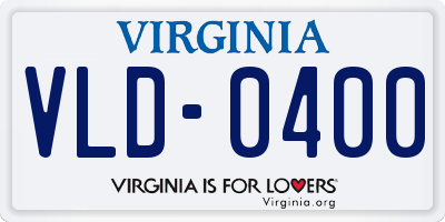 VA license plate VLD0400