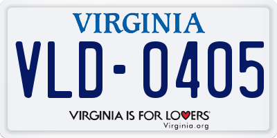 VA license plate VLD0405