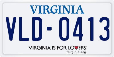 VA license plate VLD0413
