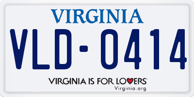VA license plate VLD0414