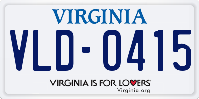 VA license plate VLD0415
