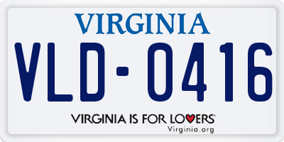 VA license plate VLD0416