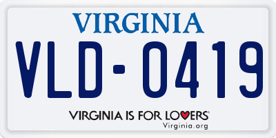 VA license plate VLD0419