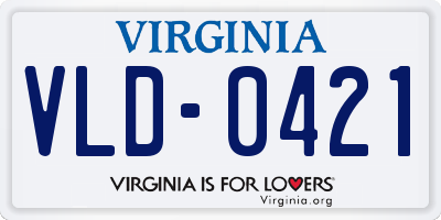VA license plate VLD0421