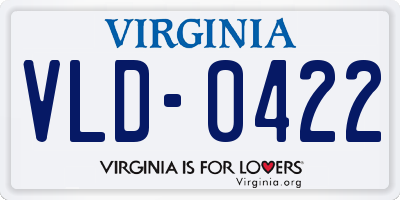 VA license plate VLD0422