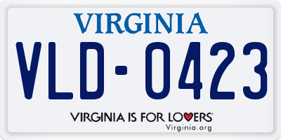 VA license plate VLD0423