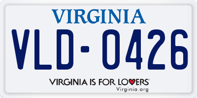 VA license plate VLD0426