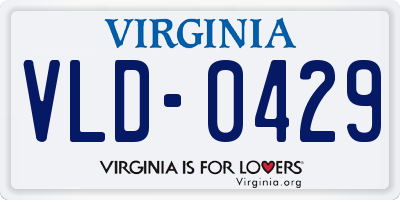 VA license plate VLD0429