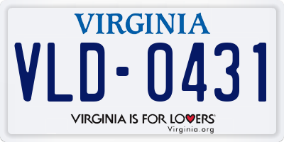 VA license plate VLD0431