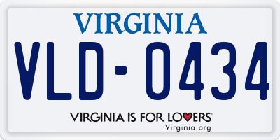 VA license plate VLD0434