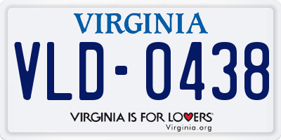 VA license plate VLD0438