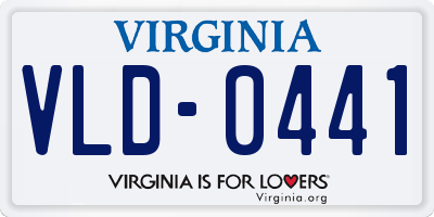 VA license plate VLD0441