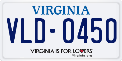 VA license plate VLD0450