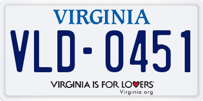 VA license plate VLD0451
