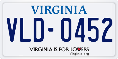 VA license plate VLD0452