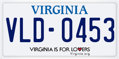VA license plate VLD0453