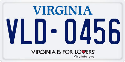 VA license plate VLD0456