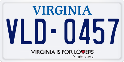 VA license plate VLD0457