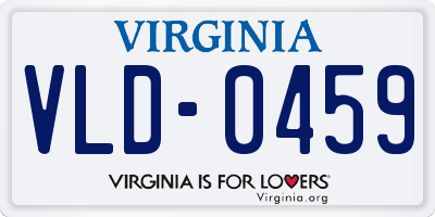 VA license plate VLD0459