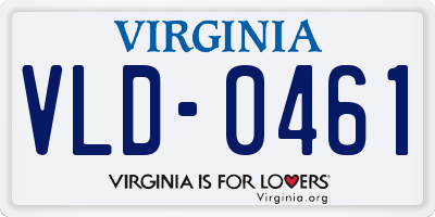VA license plate VLD0461