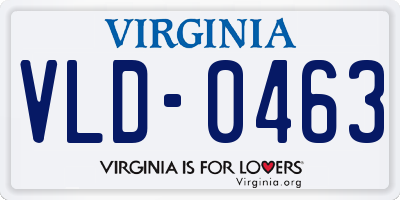 VA license plate VLD0463