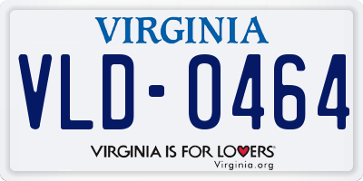 VA license plate VLD0464