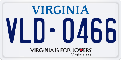 VA license plate VLD0466