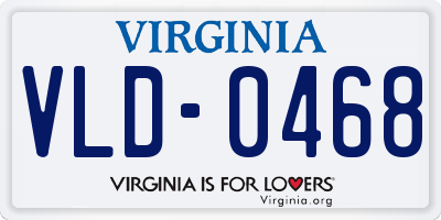 VA license plate VLD0468