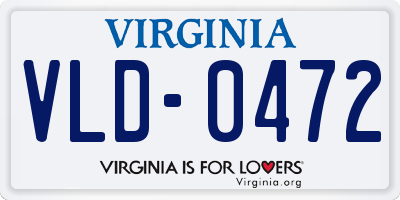 VA license plate VLD0472
