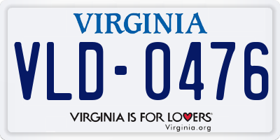 VA license plate VLD0476