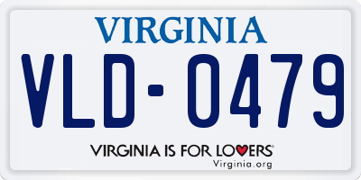 VA license plate VLD0479
