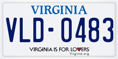 VA license plate VLD0483