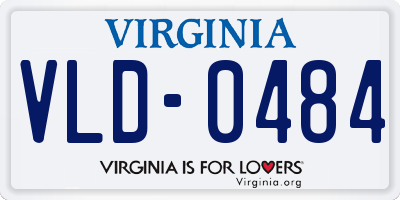 VA license plate VLD0484